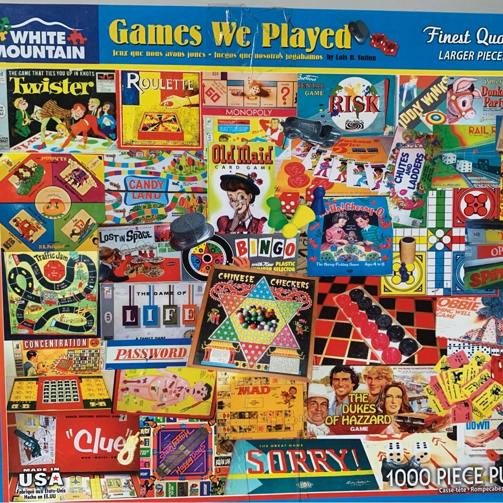 White Mountain Board Games Puzzle Vibrant Multicolor Collection